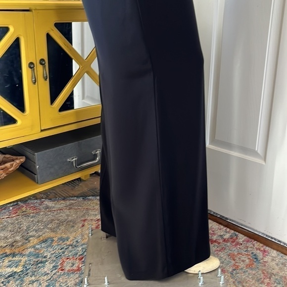 TRINA Turk Flat Front Wide Leg Long Black Dress Pant 4 - Picture 2 of 11